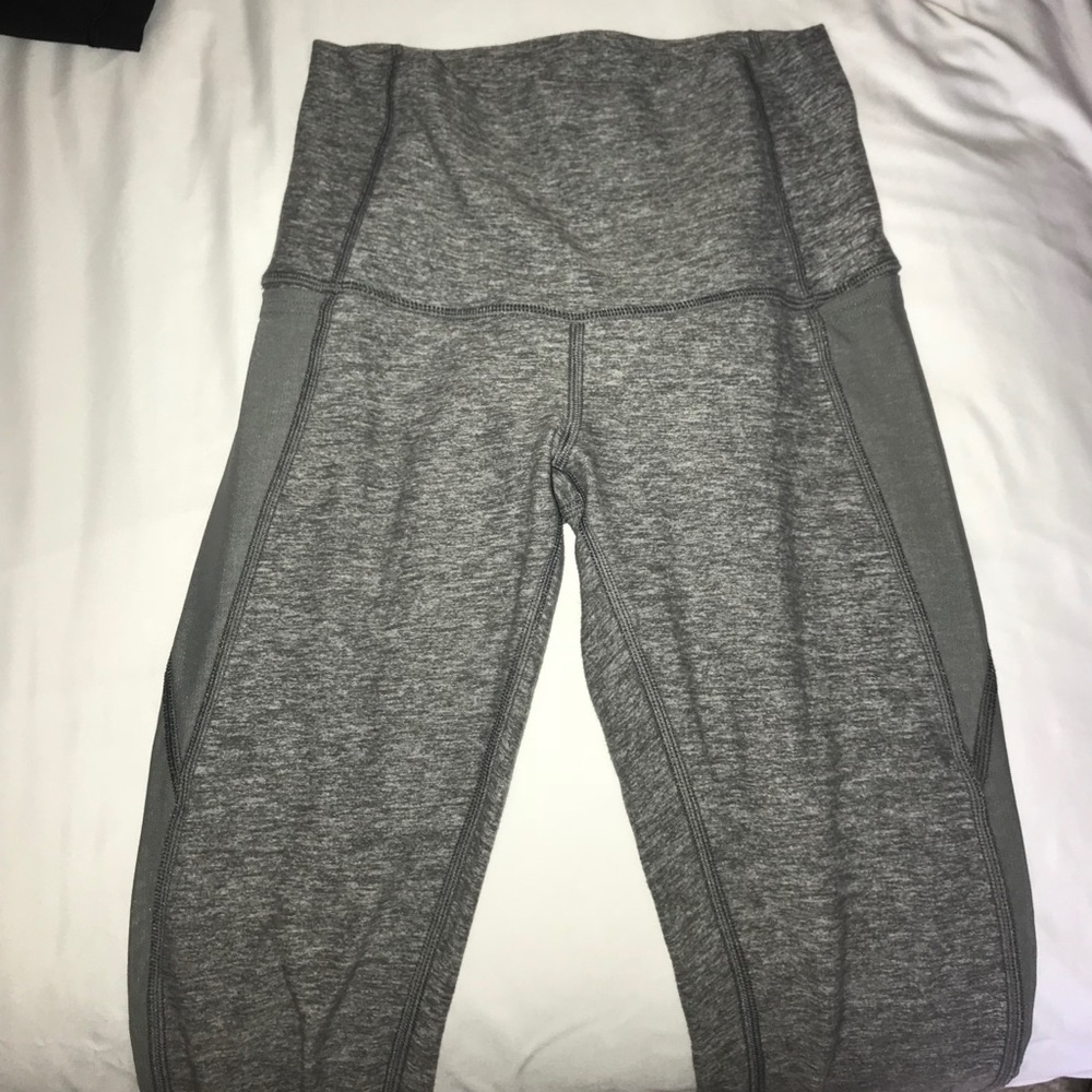 Gray  Lululemon leggings with mesh